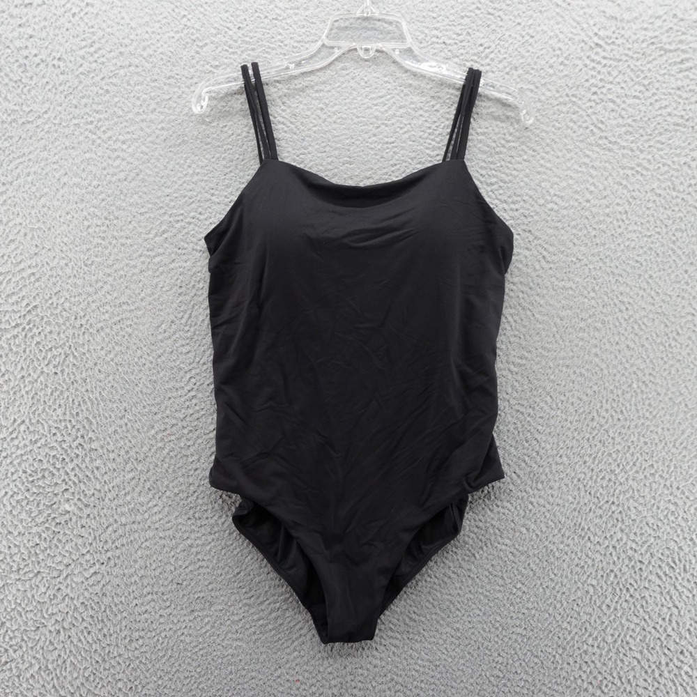 CALIA Strappy Back One Piece Swimsuit Black Womens Size 12 NEW